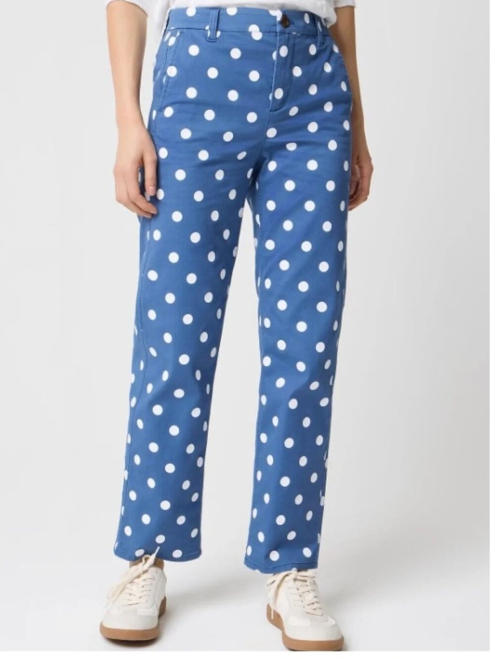 J. CREW Polka Dot Printed Everyday Chino Pant Blue Size 16